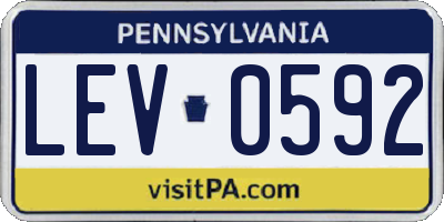 PA license plate LEV0592