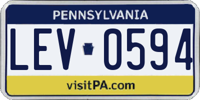 PA license plate LEV0594