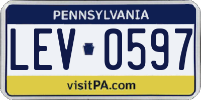 PA license plate LEV0597