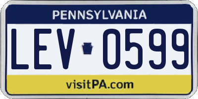 PA license plate LEV0599