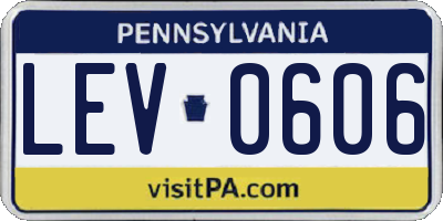 PA license plate LEV0606