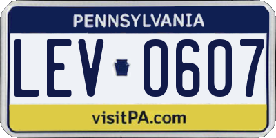 PA license plate LEV0607
