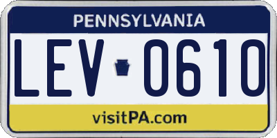 PA license plate LEV0610