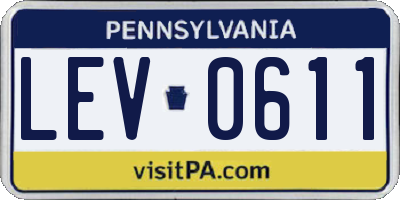 PA license plate LEV0611
