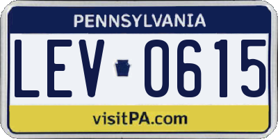 PA license plate LEV0615