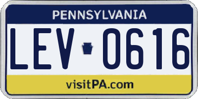 PA license plate LEV0616