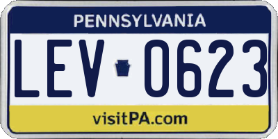 PA license plate LEV0623