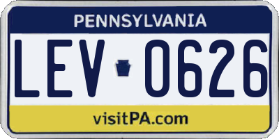 PA license plate LEV0626