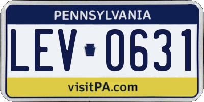 PA license plate LEV0631