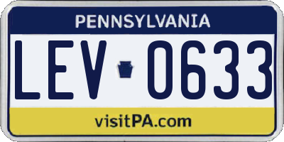 PA license plate LEV0633