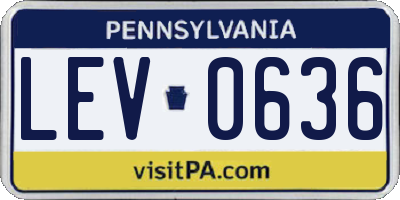 PA license plate LEV0636