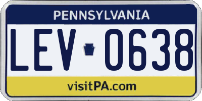 PA license plate LEV0638