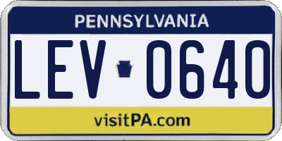 PA license plate LEV0640