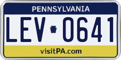 PA license plate LEV0641