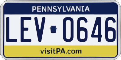 PA license plate LEV0646