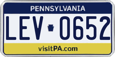 PA license plate LEV0652