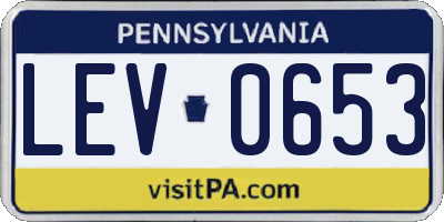 PA license plate LEV0653