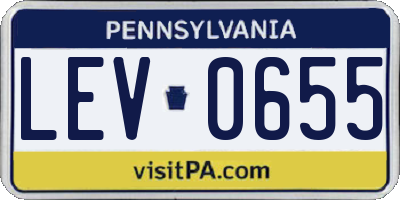 PA license plate LEV0655