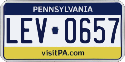 PA license plate LEV0657