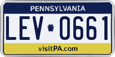 PA license plate LEV0661