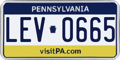 PA license plate LEV0665