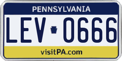 PA license plate LEV0666
