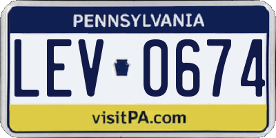 PA license plate LEV0674