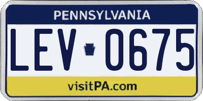 PA license plate LEV0675