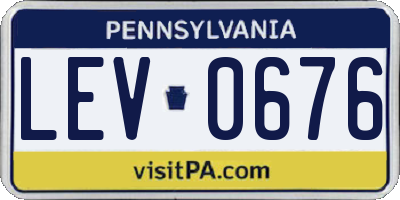 PA license plate LEV0676