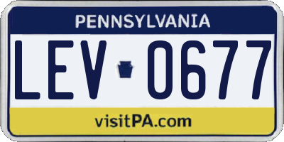 PA license plate LEV0677