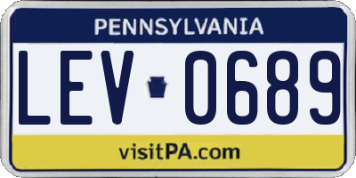 PA license plate LEV0689