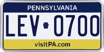 PA license plate LEV0700