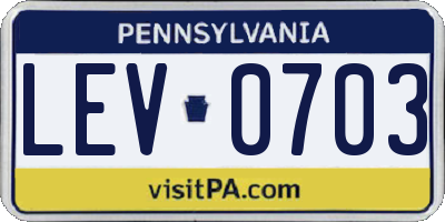 PA license plate LEV0703