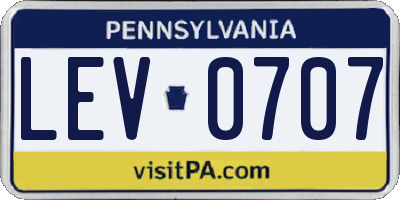 PA license plate LEV0707