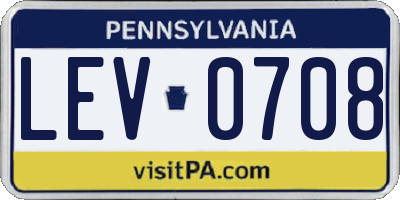 PA license plate LEV0708