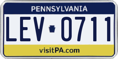 PA license plate LEV0711