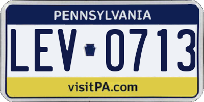 PA license plate LEV0713