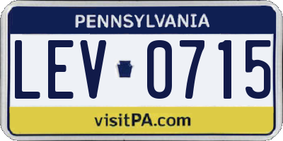 PA license plate LEV0715