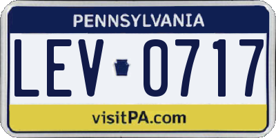 PA license plate LEV0717