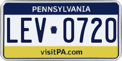 PA license plate LEV0720