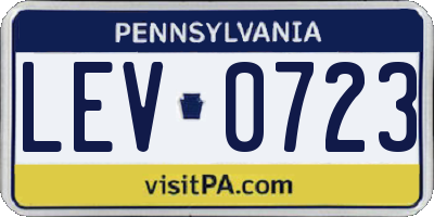 PA license plate LEV0723