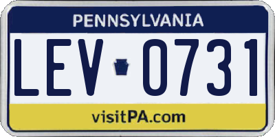 PA license plate LEV0731
