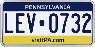 PA license plate LEV0732