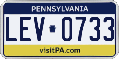 PA license plate LEV0733
