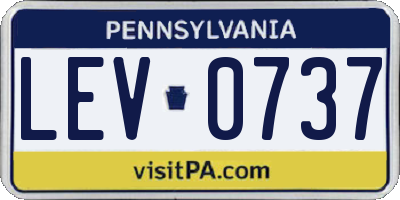 PA license plate LEV0737