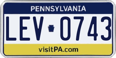 PA license plate LEV0743