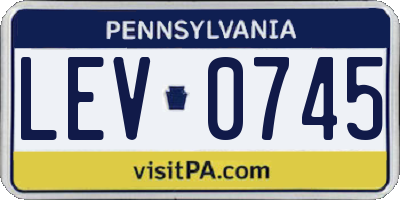 PA license plate LEV0745