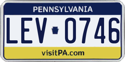 PA license plate LEV0746