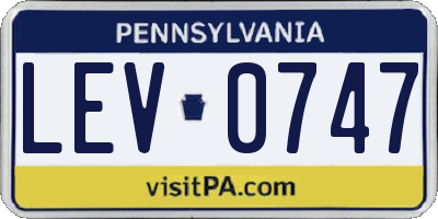 PA license plate LEV0747