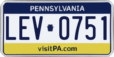 PA license plate LEV0751